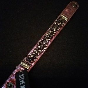 Steve Madden Shimmering Purple and Rinestone Snap Closure Bracelet